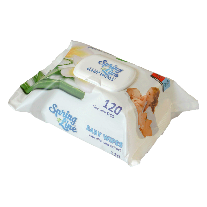 Servetele umede igienice bebelusi cu capac aloe vera 120 buc Spring Line